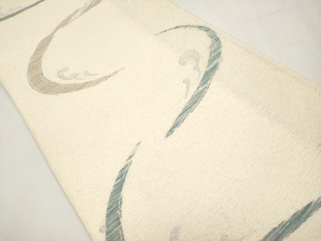 平和屋着物*夏物 六通柄袋帯 流水文 銀糸 正絹 逸品 CABL7777tx