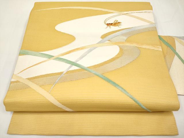 平和屋着物*夏物 九寸名古屋帯 夏虫 金銀糸 正絹 逸品 CABL7795tx
