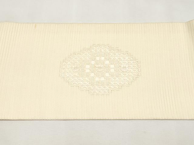 平和屋着物*夏物 九寸名古屋帯 ドロンワーク 抽象文 正絹 逸品 CABL7797tx