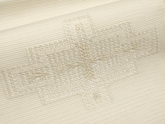 平和屋着物*夏物 九寸開き名古屋帯 ドロンワーク 抽象文 正絹 逸品 CABL7814tx