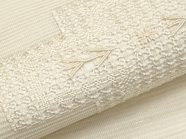 平和屋着物*夏物 九寸開き名古屋帯 ドロンワーク 抽象文 正絹 逸品 CABL7814tx