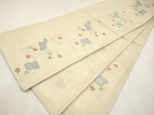 平和屋着物*夏物 六通柄 京袋帯 兎舞桜文 CABL7828tx