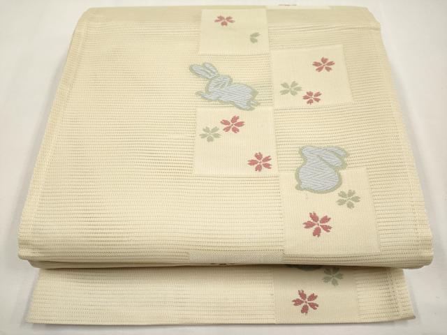 平和屋着物*夏物 六通柄 京袋帯 兎舞桜文 CABL7828tx