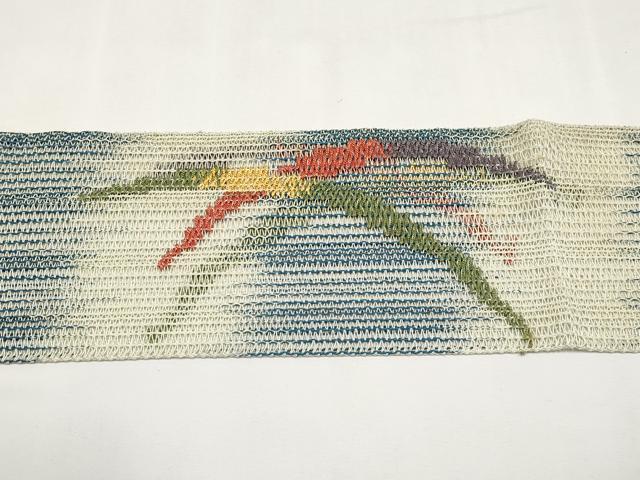 平和屋着物*夏物 八寸名古屋帯 羅 芝草文 正絹 逸品 CABL7855tx