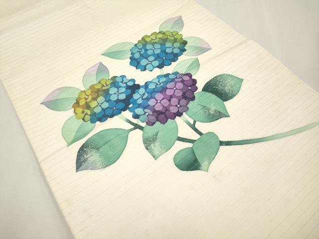 平和屋着物*夏物 絽塩瀬 九寸開き名古屋帯 紫陽花 正絹 逸品 CABL7865tx
