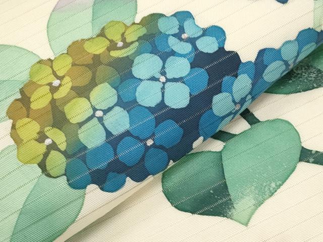 平和屋着物*夏物 絽塩瀬 九寸開き名古屋帯 紫陽花 正絹 逸品 CABL7865tx