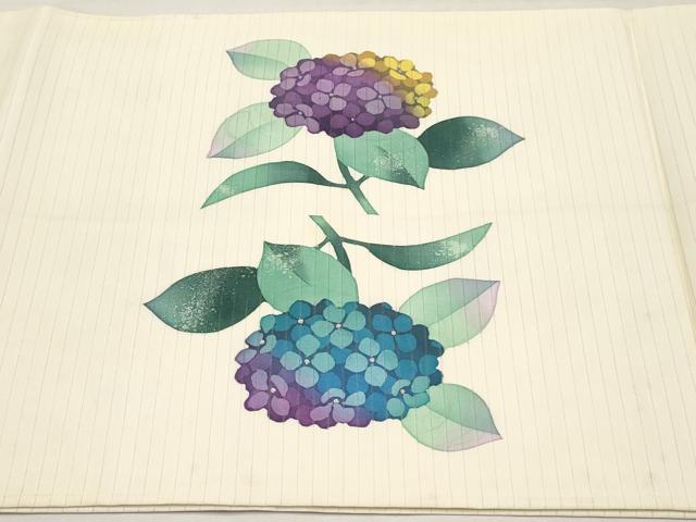 平和屋着物*夏物 絽塩瀬 九寸開き名古屋帯 紫陽花 正絹 逸品 CABL7865tx