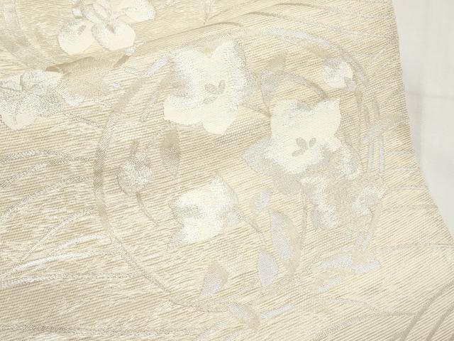 平和屋着物*夏物 六通柄袋帯 花丸文 銀糸 正絹 逸品 CABL7895tx