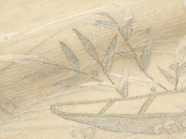 平和屋着物*夏物 太鼓柄袋帯 絽綴れ 舟草木文 金銀糸 正絹 逸品 CABL7984tx