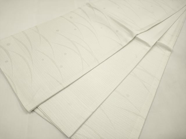 平和屋着物*夏物 全通柄 京袋帯 露芝文 白緑色 CABL7990tx
