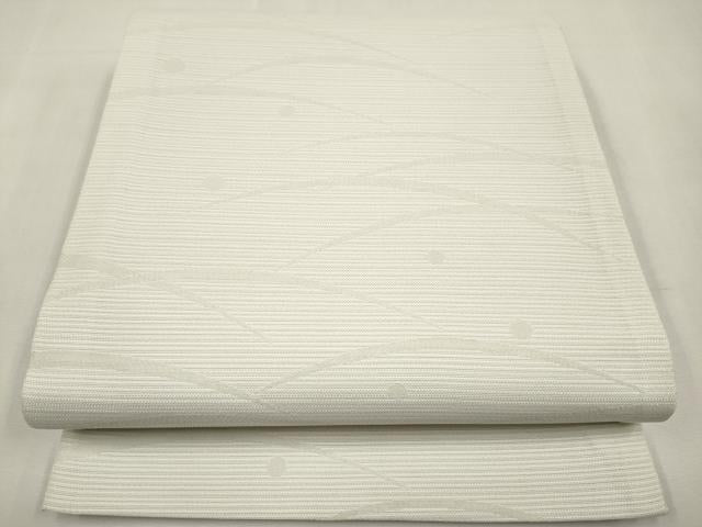 平和屋着物*夏物 全通柄 京袋帯 露芝文 白緑色 CABL7990tx