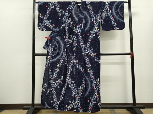 平和屋着物∴夏物 浴衣 有松鳴海絞り 石畳文 綿 逸品 CABL8013ze