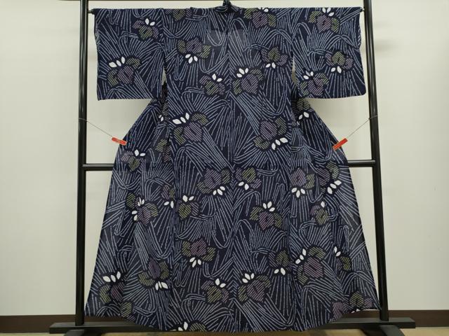 平和屋着物∴夏物 浴衣 有松鳴海絞り 燕子花 綿 逸品 CABL8017ze