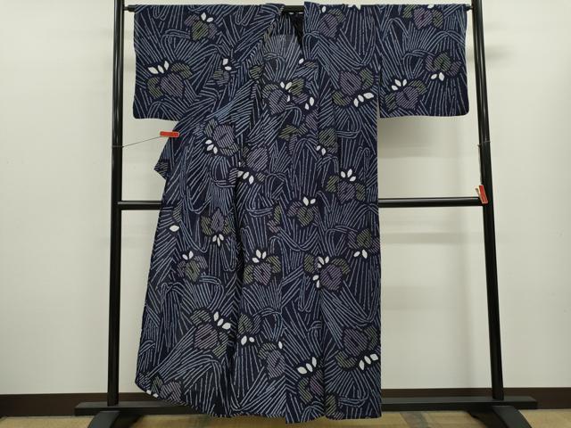 平和屋着物∴夏物 浴衣 有松鳴海絞り 燕子花 綿 逸品 CABL8017ze