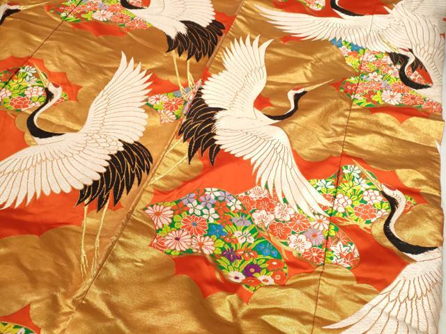 平和屋本店●色打掛 お引きずり 唐織 和装 婚礼 結婚式 花嫁 神社挙式 飛鶴草花文 金糸 逸品 CABL8074ze