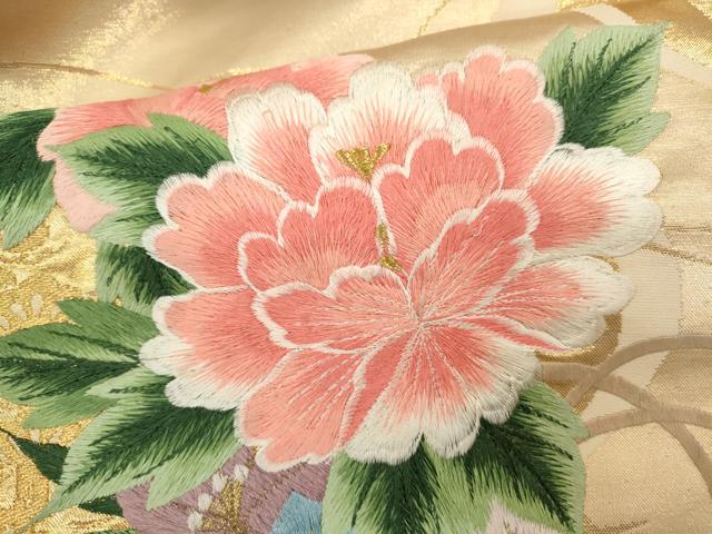 平和屋本店●色打掛 お引きずり 和装 婚礼 結婚式 花嫁 神社挙式 刺繍 飛鶴草花文 金糸 逸品 CABL8077ze