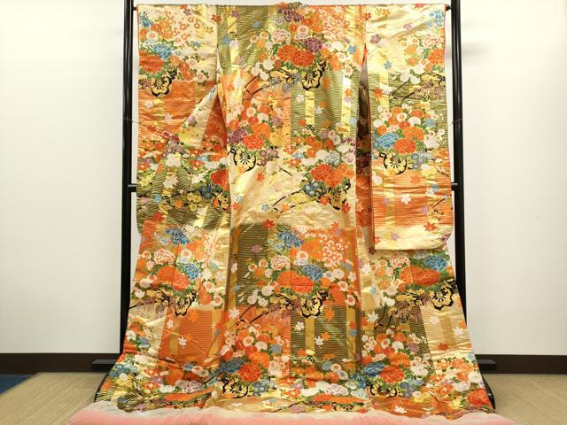 平和屋本店●色打掛 お引きずり 作家物 和装 婚礼 結婚式 花嫁 神社挙式 唐織 花車文 金糸 逸品 CABL8085ze