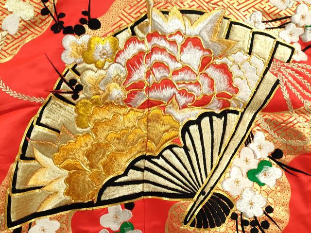 平和屋本店●色打掛 お引きずり 和装 婚礼 結婚式 花嫁 神社挙式 総刺繍 駒刺繍 檜扇吉祥草花文 金銀糸 逸品 CABL8086ze