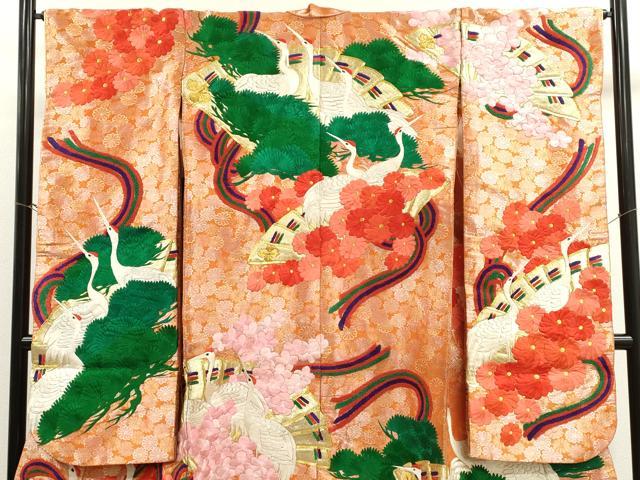 平和屋本店●色打掛 お引きずり 和装 婚礼 結婚式 花嫁 神社挙式 総刺繍 駒刺繍 檜扇飛鶴草花文 金銀糸 逸品 CABL8087ze