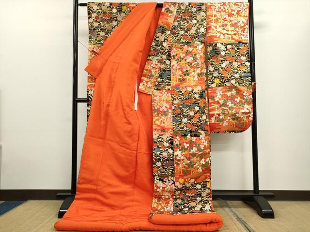 平和屋本店●色打掛 お引きずり 和装 婚礼 結婚式 花嫁 神社挙式 唐織 草花文 金糸 逸品 CABL8089ze