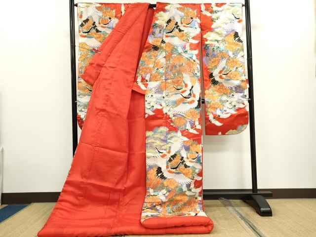 平和屋本店●西陣工芸織 色打掛 お引きずり 和装 婚礼 結婚式 花嫁 神社挙式 唐織 菊華鶴 金銀糸 逸品 CABL8091ze