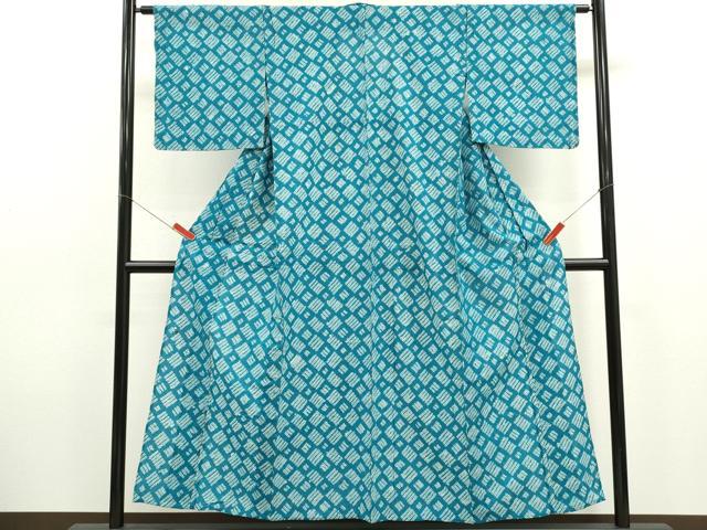 平和屋着物∴夏物 浴衣 有松鳴海絞り 抽象文 綿 逸品 CABL8108ze