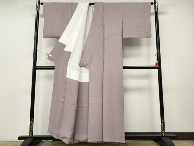 平和屋着物●上質な色無地 草花文 紅藤色 正絹 逸品 CABL8403ut
