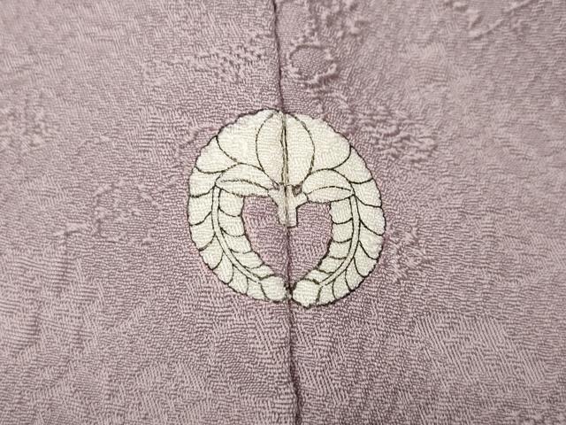 平和屋着物●上質な色無地 草花文 紅藤色 正絹 逸品 CABL8403ut