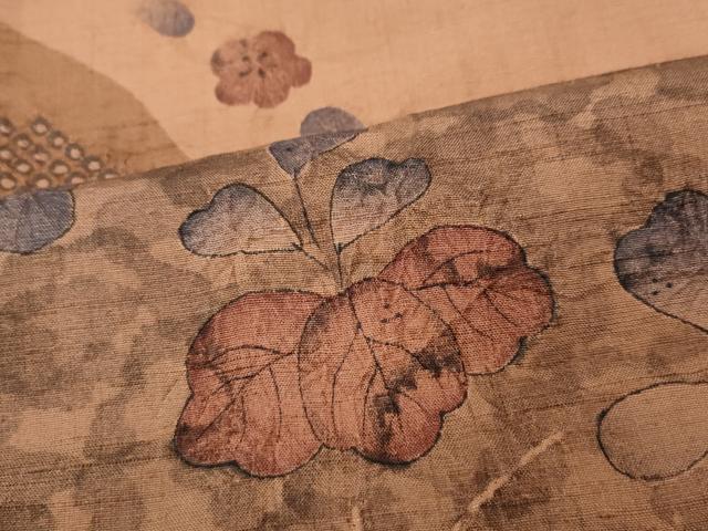 平和屋着物●訪問着 紬地 辻が花 絞り 正絹 逸品 CABL8418ut