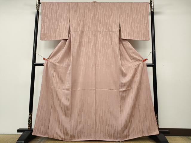 平和屋着物●上質な色無地 短冊重ね吉祥地紋 虹色 正絹 逸品 CABL8422ut