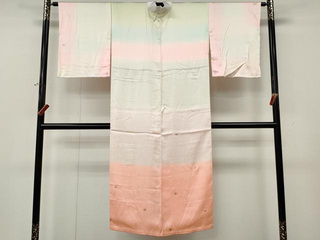 平和屋着物●長襦袢 袷 舞蝶文 暈し染め 金彩 正絹 逸品 CABL8429ut