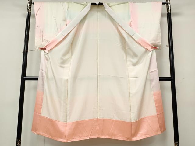 平和屋着物●長襦袢 袷 舞蝶文 暈し染め 金彩 正絹 逸品 CABL8429ut