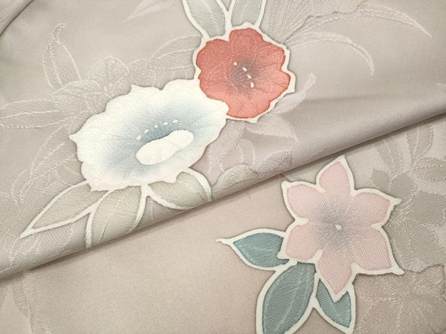平和屋着物●上質な小紋 地紋起こし 草花文 正絹 逸品 CABL8435ut