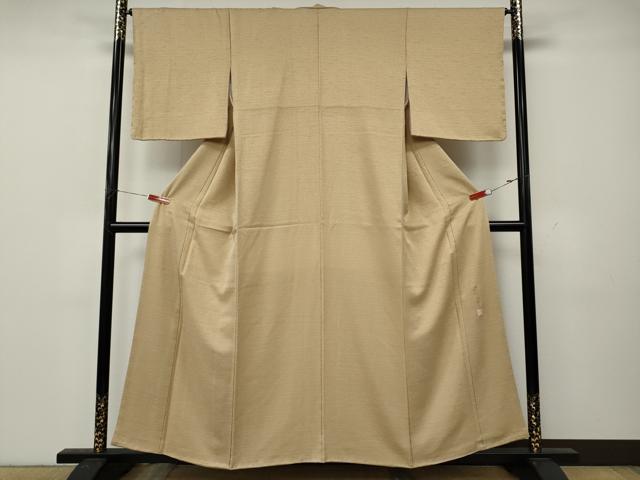 平和屋着物●本加賀友禅作家 成竹登茂男監修 色無地 横段地紋 香色 正絹 逸品 CABL8436ut