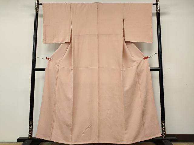 平和屋着物●上質な色無地 舞葉地紋 一斤染色 正絹 逸品 CABL8437ut