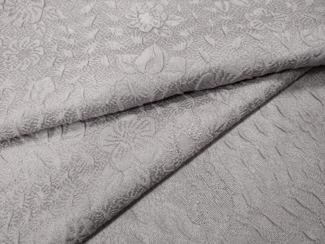 平和屋着物●上質な色無地 辻が花地紋 牡丹鼠色 ロング丈 正絹 逸品 CABL8438ut