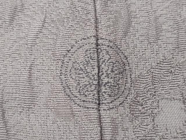 平和屋着物●上質な色無地 辻が花地紋 牡丹鼠色 ロング丈 正絹 逸品 CABL8438ut