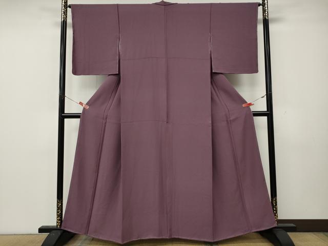 平和屋着物●上質な色無地 花唐草地紋 京紫色 正絹 逸品 未使用 CABL8439ut