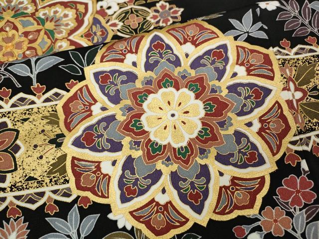 平和屋着物●豪華黒留袖 駒刺繍 正倉院花文 金彩 そごう扱い 正絹 逸品 CABL8443ut
