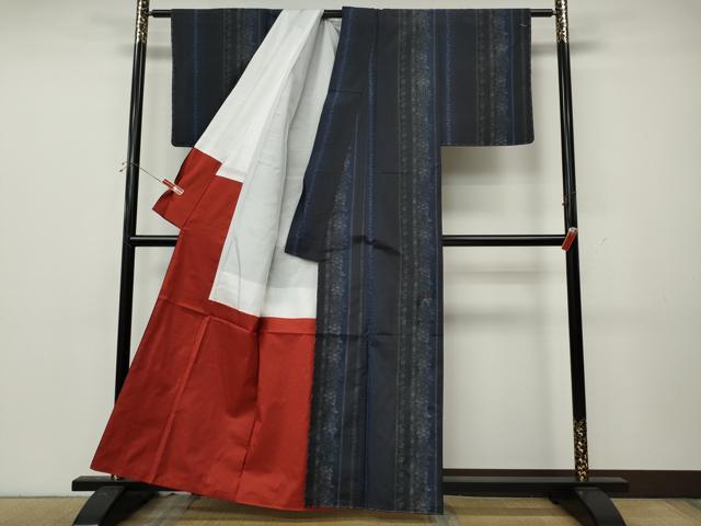 平和屋着物●本場大島紬 草花間道 池田謹製 証紙付き 正絹 逸品 未使用 CABL8445ut