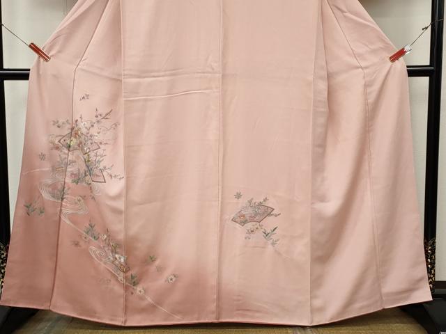平和屋着物●中国三大刺繍 相良刺繍 総刺繍 訪問着 地紙流水花文 暈し染め 正絹 逸品 CABL8449ut