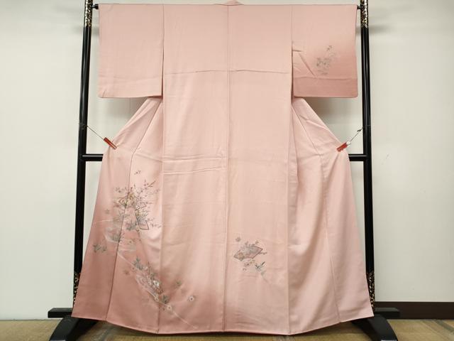 平和屋着物●中国三大刺繍 相良刺繍 総刺繍 訪問着 地紙流水花文 暈し染め 正絹 逸品 CABL8449ut