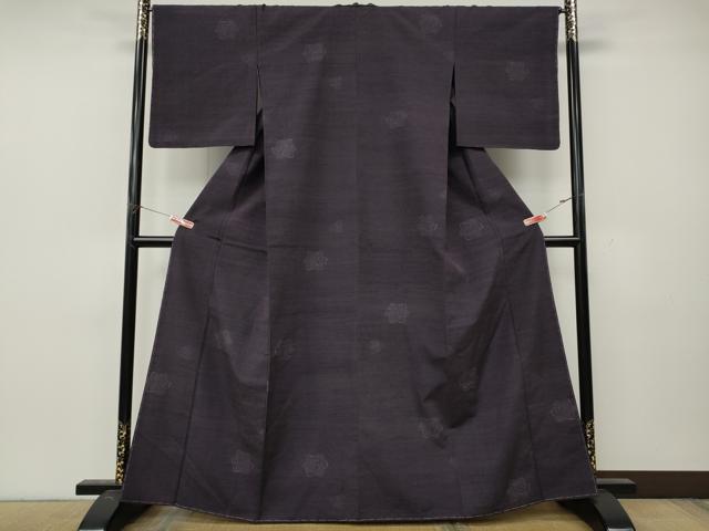 平和屋着物●結城紬 80亀甲 舞花文 飛び亀甲柄 正絹 逸品 未使用 CABL8457ut