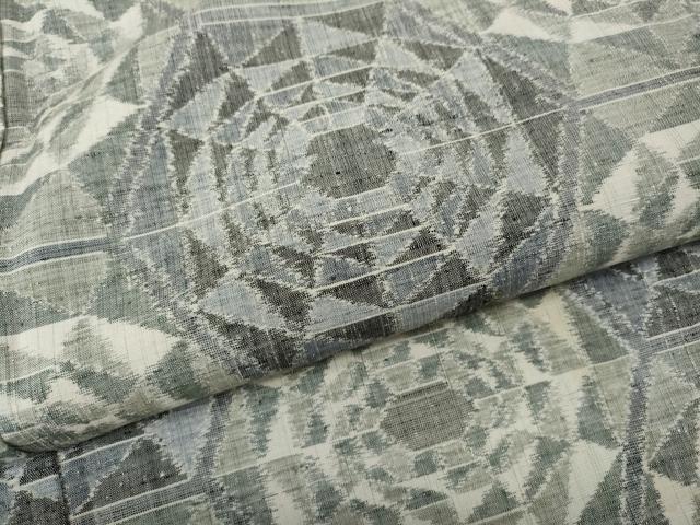 平和屋着物●小千谷紬 亀甲花文 正絹 逸品 CABL8460ut