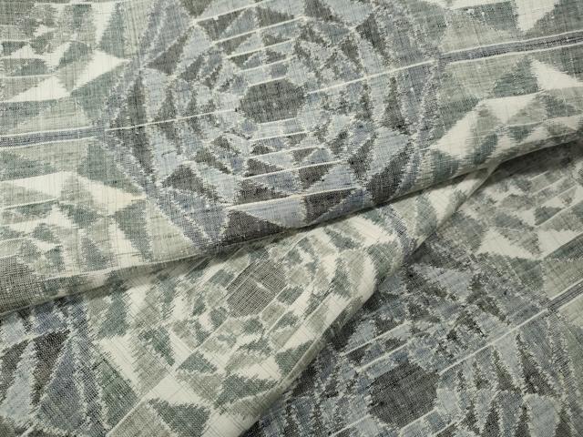 平和屋着物●小千谷紬 亀甲花文 正絹 逸品 CABL8460ut