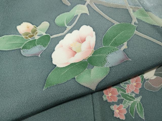 平和屋着物●十日町友禅作家 関口遼一 訪問着 童子遊び 枝花文 暈し染め 正絹 逸品 CABL8464ut