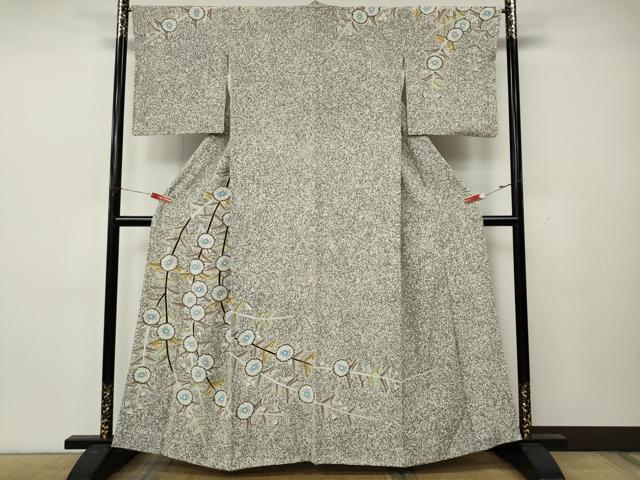 平和屋着物●訪問着 枝花文 たたき染め 金彩 正絹 逸品 CABL8465ut