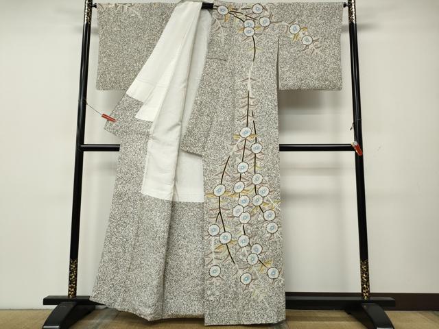 平和屋着物●訪問着 枝花文 たたき染め 金彩 正絹 逸品 CABL8465ut