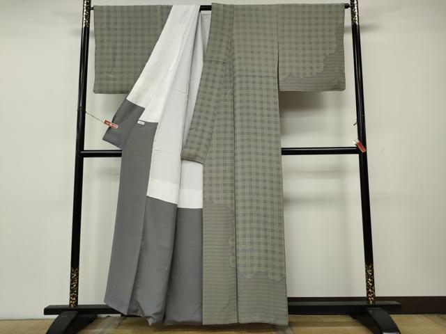 平和屋着物●伝統工芸士 田島輝久 訪問着 格子吉祥文 正絹 逸品 CABL8468ut