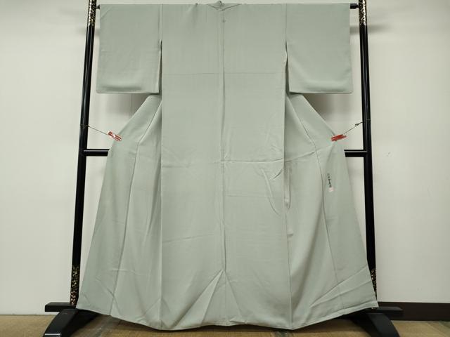 平和屋着物●人間国宝・羽田登喜男監修 色無地 白緑色 正絹 逸品 CABL8477ut